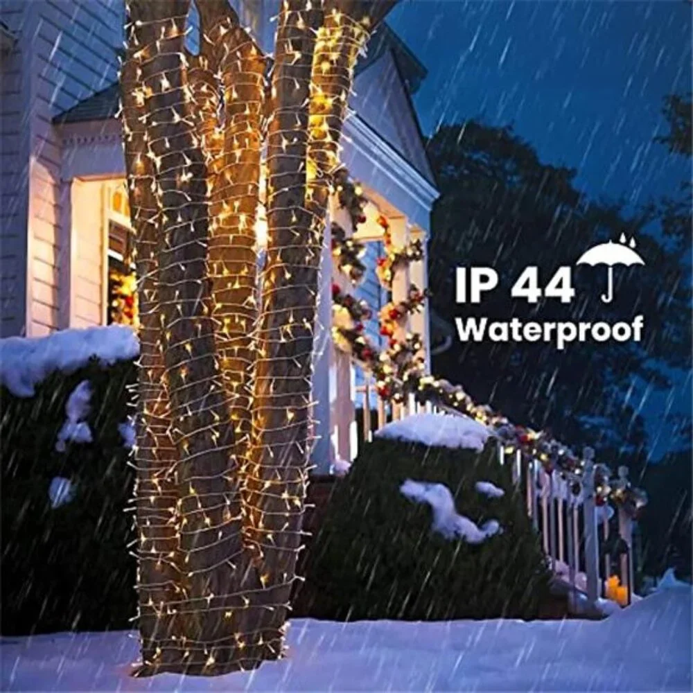 Christmas Lights Warm White 75 Ft 200 LED String Fairy Twinkle Lights Outdoor